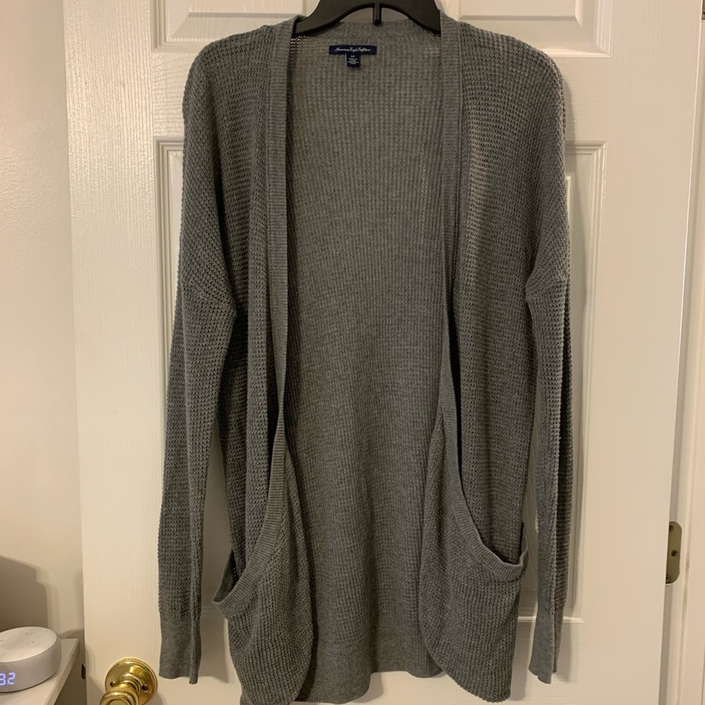 NWOT gray knit cardigan sweater